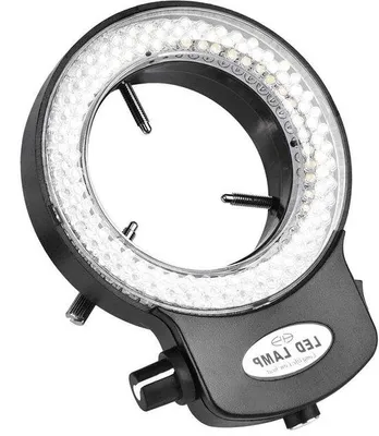 Image de Lampe annulaire à LED pour stéréomicroscope, 140 LED, intensité réglable, noir