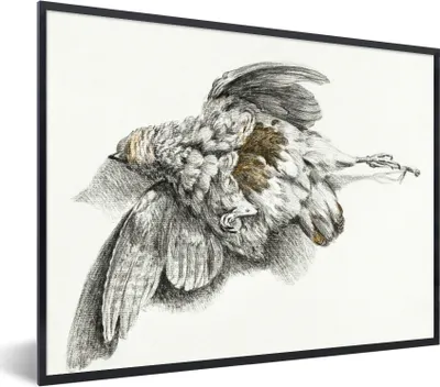 Produktbild von MuchoWow® MuchoWow® Gerahmtes Poster Toter Vogel - Gemälde von Jean Bernard 40x30 cm - Poster mit zchwarzem Bilderrahmen - Kunstposter - Wanddekorationen