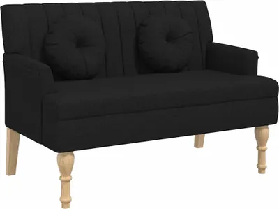 Produktbild von vidaXL Sitzbank mit Kissen Schwarz 113x64,5x75,5 cm Stoff