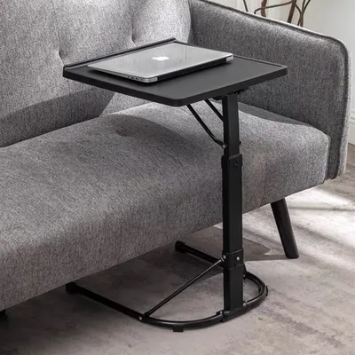 Produktbild von Laptoptisch Höhenverstellbarer 58-69cm Computerständer Notebooktisch für Sofa Wohnzimmer Schwarz