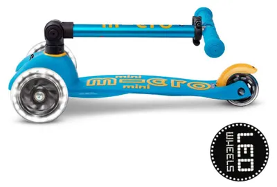 Produktbild von Micro Kinderroller Mini Micro Deluxe faltbar LED Ocean Blue Scooter