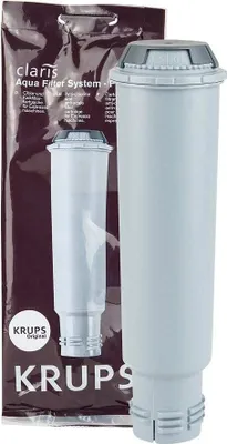 A product shot of a water filter and its packaging.