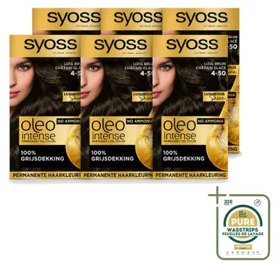 Productafbeelding van 6 x Syoss Oleo Intense 4-50 Permanente Haarkleur - IJsblond - Voorraadverpakking - 6 stuks