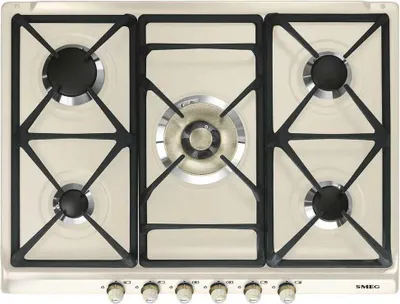 Produktbild von Smeg SR775PO Einbau-Gaskochfeld, 5 Brenner, cremefarben