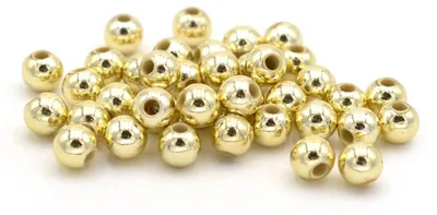 Produktbild von Vintageparts Acrylperlen rund goldfarben 5 mm, 40 Stück