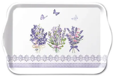 Immagine prodotto di Vassoio da portata in melamina Lavendel Lilla Tray melamina 13x21 cm Lovely lavender white