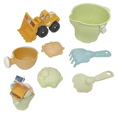 Produktbild von OEM - WOOPIE GREEN Sand-Set im Eimer 7 Stück BIOLOGISCH ABBAUBARES -MATERIAL