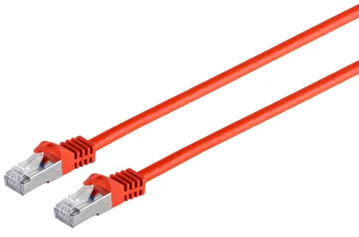 Produktbild von RJ45 Patchkabel m. CAT 7 Rohkabel  PIMF rot 1.5m