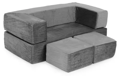 Obrázek produktu pro EcoToys TMSRT-16-GY Modulární skládací pohovka pro děti, 4 polštáře, 100 x 50 cm - šedá