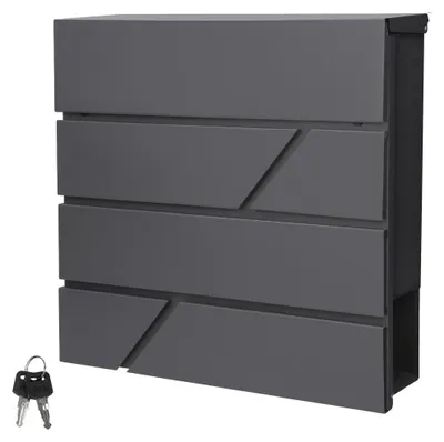 Immagine prodotto di Cassetta delle lettere con scomparto per giornali, in acciaio inossidabile, dimensioni 37x11x37 cm, da montare a parete