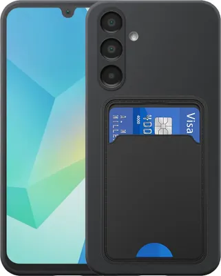 Immagine prodotto di Adatto per Samsung Galaxy A16 Custodia del telefono con supporto per schede TPU - Custodia flessibile in silicone TPU con slot per schede - Nero - Smartphonics