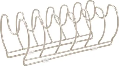 Produktbild von Geschirrablage silber Topfdeckelhalter Pfannenhalter Metall Ständer Rack mDesign