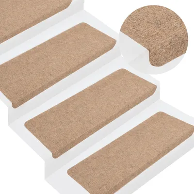 Produktbild von The Living Store Stufenmatten Selbstklebend 15 Stk. 65x24,5x3,5 cm Beige