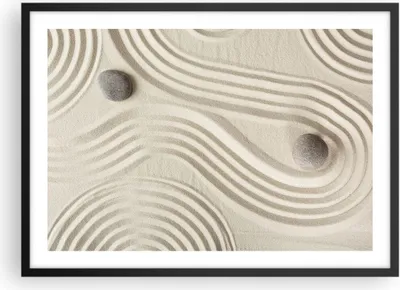 Produktbild von Gerahmtes Poster - Schwarzer Rahmen - Steine Figuren Sand - 70x50 cm - Wand Bild - Wanddeko - Wandbilder - Kunstposter - Wandposter - Bilderrahmen - Bilder - Kunstdruck - P2BAA70x50-5127
