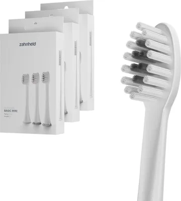 Produktbild von Zahnheld Bürstenköpfe Basic Mini - 9x mittelharte Bürstenköpfe weiß
