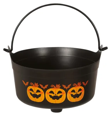 Produktbild von Kürbiseimer aus Kunststoff, Hexenkessel für Halloween-Süßigkeiten