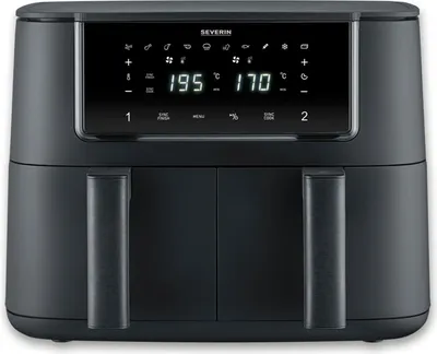 Immagine prodotto di SEVERIN FR 2463 Black Line Friggitrice ad aria calda a doppia zona, colore:Nero