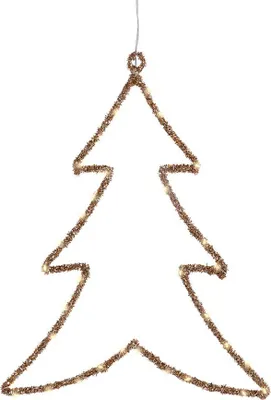 Immagine prodotto di Decorazione natalizia Lumineo in metallo dorato 34 x 46 cm