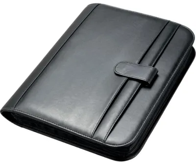 Obrázok produktu pre Alassio® 30040 Ringbuchmappe RICCIONE - A4, 28 x 35,5 x 4 cm, 4 Ringe, Kunstleder, schwarz