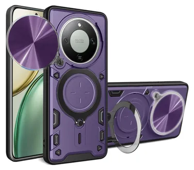 Produktbild von Handyhülle mit CamShield für Honor Magic8 Lite, Techsuit CamGuard Pro, Violett / Schwarz