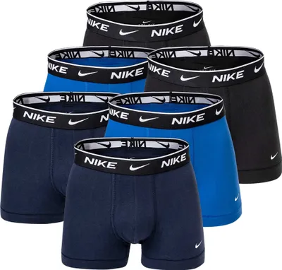 Produktbild von NIKE Herren Boxer Shorts, 6er Pack - Trunks, Logobund, Baumwolle Stretch Blau/Schwarz M