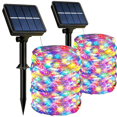 Solar-Lichterkette 2x15m, 150 LEDs, 8 Modi, wasserdicht