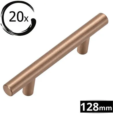 Productafbeelding van By MJM Denver kastgreep 128mm Rose Brons RVS – set van 20