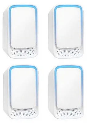 Image de Lot de 4 purificateurs d'air à brancher avec ions négatifs - Purificateurs d'air à usage domestique - Purificateurs d'air à ions négatifs - Purificateurs d'air - Lot de purificateurs d'air - Purificateurs d'air pour pièces à vivre - Purificateurs d'air - Blanc