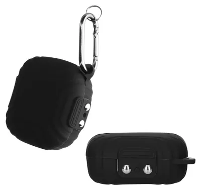 Produktbild von kwmobile Schutzhülle für Shokz OpenFit T910 Hülle - TPU Silikon Case für Kopfhörer Ladecase - stoßfestes Cover mit Karabiner - Schwarz