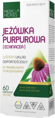 Zdjęcie produktu dla Medica Herbs Jeżówka Purpurowa (Echinacea) - 60 Kapsułek Wsparcie Odporności