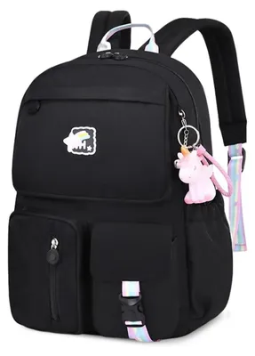 Productafbeelding van Rugzak voor kinderen, geschikt voor leerjaar 3-6, waterdicht nylon, zwart