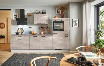 Produktbild von PICCANTE Plus Küchenzeile ohne Geräte Casual 280 cm beton perlgrau matt vormontiert Variante rechts 4067368007757