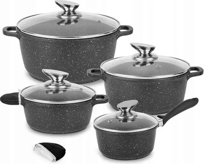 Immagine prodotto di set di 12 pentole per cottura a induzione + coperchio in acciaio inox