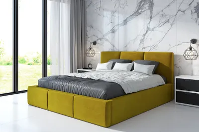 Produktbild von Polsterbett VEROM 120 x 200  plus Matratze und Bettkasten. Möbel vom Hersteller- Handarbeit! Bett Komplett-Set mit Matratze,Bettkasten, Lattenrost & Kopfteil. Modern und robust. Elegantes Bett mit massives Kopfteil und kristallähnlichen Knöpfen.