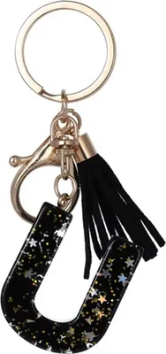 Image de Porte-clés Alphabet U Noir - Élégance Personnalisée KP37791