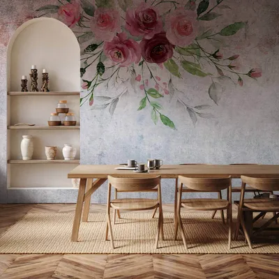 Produktbild von Vlies Fototapete - Summer bloom - plant motif with flowers and leaves in pink tones 350x256 cm Blumen b-C-10126-a-c