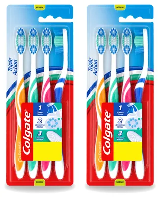 Imagen del producto de 2 cepillos de dientes Colgate Triple Acción, tamaño medio, pack ahorro - 2 unidades