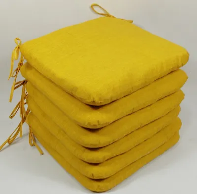 Produktbild von Rattani Sitzkissen Stuhlkissen Billy 40 x 40 cm Fb. gelb, Set 6