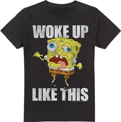 Obrázek produktu pro SpongeBob SquarePants - Pánské tričko "Woke Up Like This Meme" TV6672 (L) (černá)
