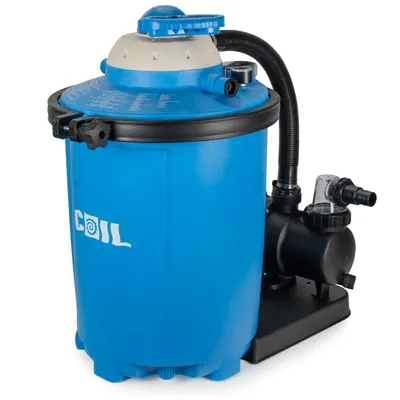 Zdjęcie produktu dla Pompa piaskowa COIL, filtr piaskowy do basenów, pompa basenowa, pompa filtracyjna, wydajność: 10000 l/h, zawór 7-drogowy z manometrem, 1,5 bar, moc: 550W,