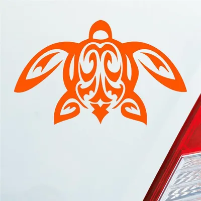 Produktbild von Auto Aufkleber Schildkröte Turtle Schildi Kröte Tribal 12x7 cm Orange Sticker Heckscheibenaufkleber