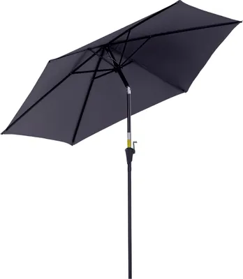 Image de Outsunny Parasol droit parasol inclinable de jardin balcon terrasse manivelle toile polyester impermšŠabilisšŠe haute densitšŠ 180 g/m? ?2,6 x 2,35H m aluminium gris