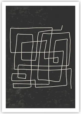 Produktbild von Poster - Poster ohne Rahmen - Schwarzweiß Labyrinth Linie - 70x100 cm - Wand Bild - Wanddeko - Wandbilder - Kunstposter - Wandposter - Bilder - Kunstdruck - Wanddekoration - P2XPA70x100-5110