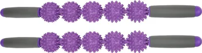Image de 2 pièces Bâton de massage Détente musculaire Masseur Cinq boules Spiky Bâtons de fascia Rouleau de yoga