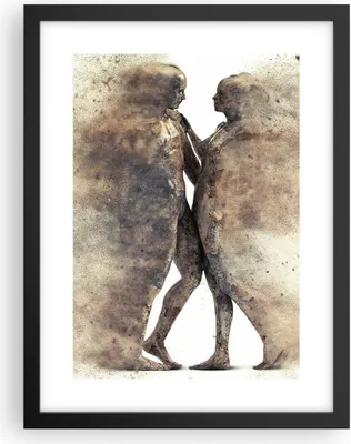 Produktbild von Gerahmtes Poster - Schwarzer Rahmen - Staub eine Frau ein Mann der Liebe - 30x40 cm - Wand Bild - Wanddeko - Wandbilder - Wandposter - Bilderrahmen - Bilder - Kunstdruck - Wandbild - P2BPA30x40-3102