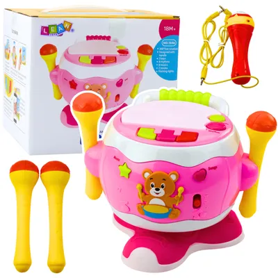Zdjęcie produktu dla Interaktywne światełka muzyczne Baby Drum brzmią na różowo