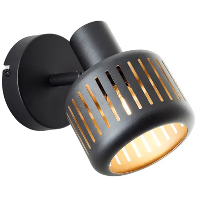 Productafbeelding van Zwarte wandlamp Tyas zwart met goud