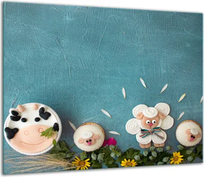 Produktbild von Herdabdeckplatten Glaskeramikkochfeld-Abdeckung Spritzschutz Glas 60x52cm Kuchen