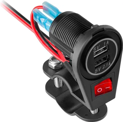 Obrázok produktu pre Motocyklová nabíjačka, Peiying, 2xUSB 3100 mA, Čierna