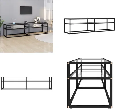 Obrázok produktu pre vidaXL TV skrinka transparentná 160x40x40,5 cm z tvrdeného skla - TV skrinka - TV stolík - TV nábytok